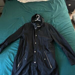 Forever 21 Men's Black Hooded Raincoat